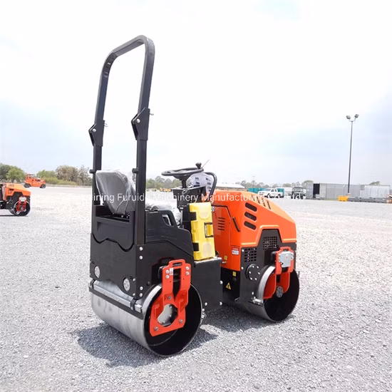 Hydraulische Lenkung 1 Tonnen Straßenwalze Maschinenverdichter Asphaltstraßenwalze Fyl